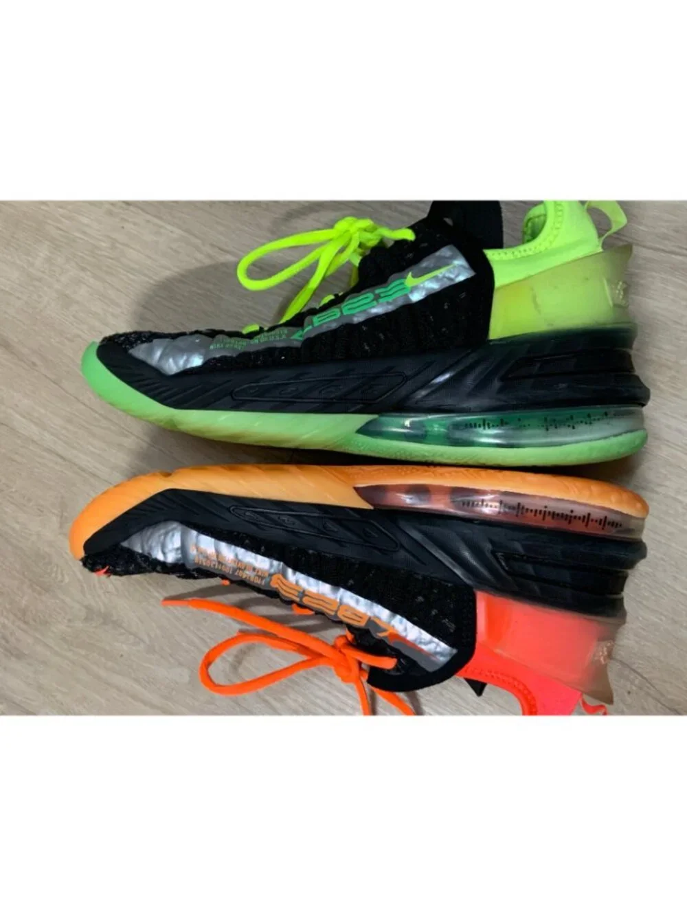 Nike LeBron XVIII 18 Black Crimson Volt Shoes CW2760-009 Size 6y